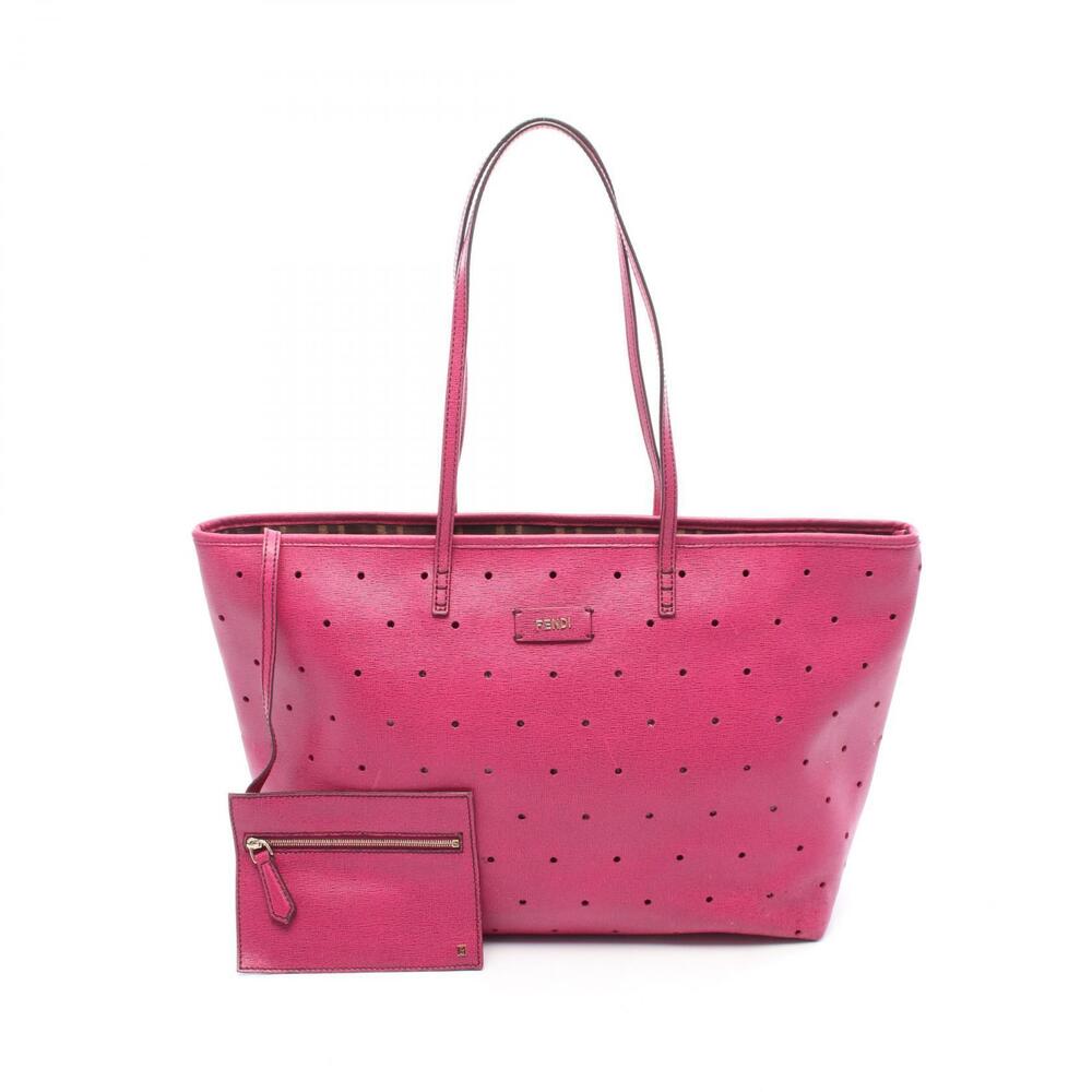 Fendi canvas Punched tote bag pink